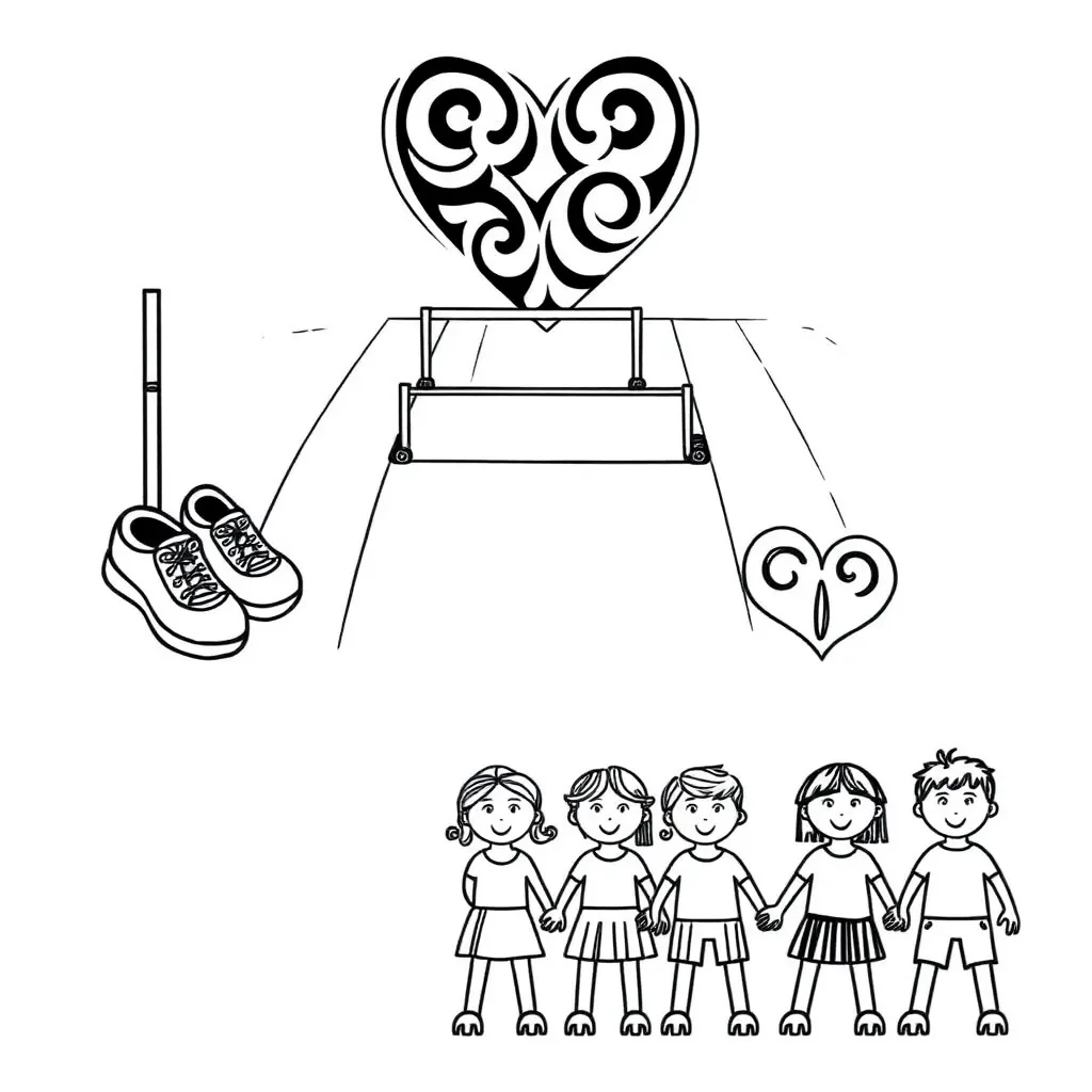 Athletes running and jumping illustration
