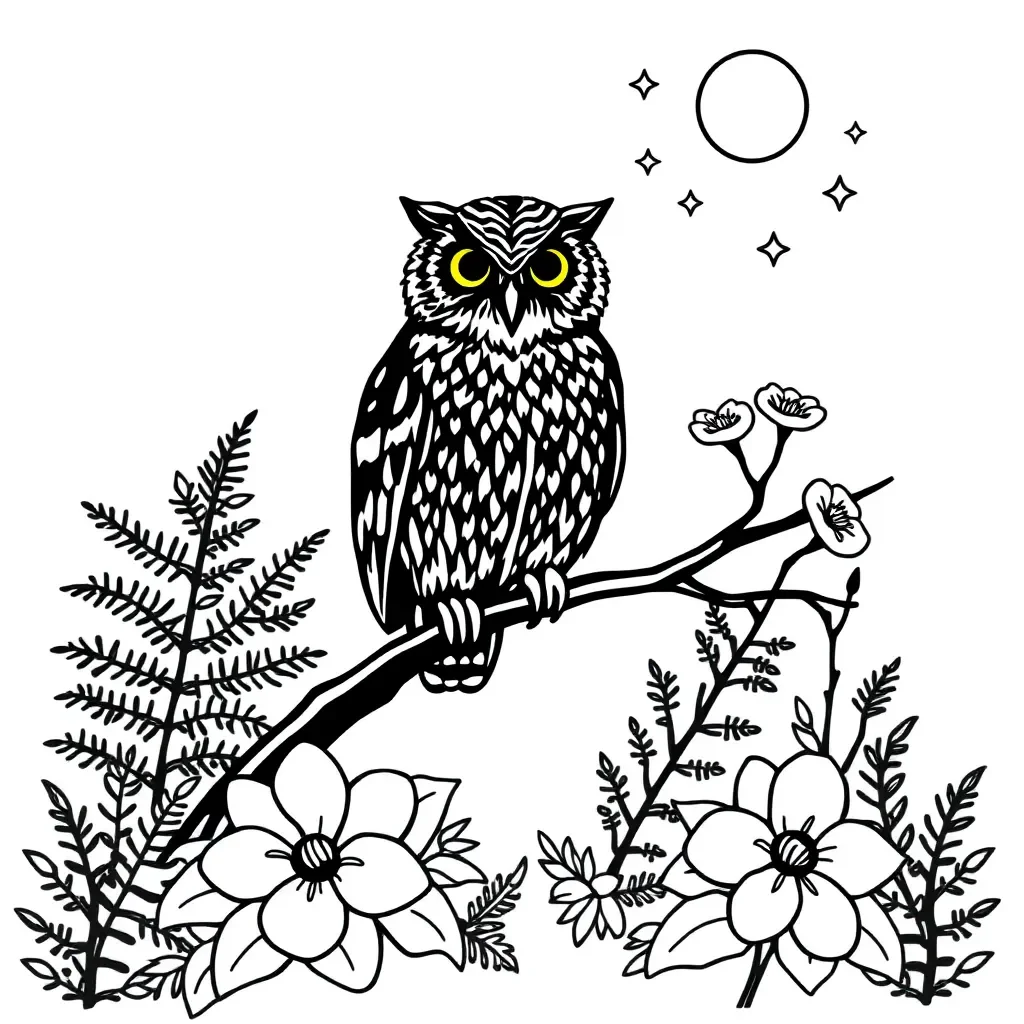 Morepork owl illustration
