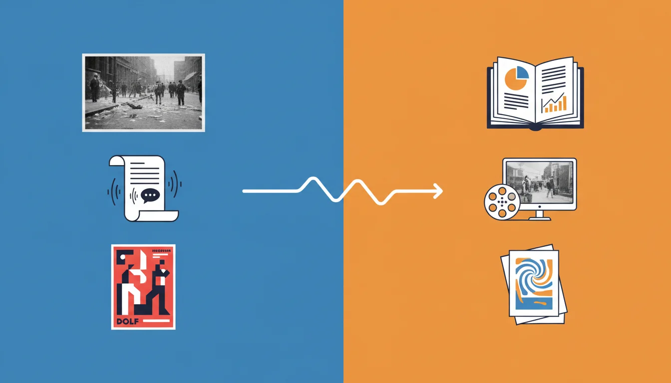 Primary vs Secondary Sources Timeline
