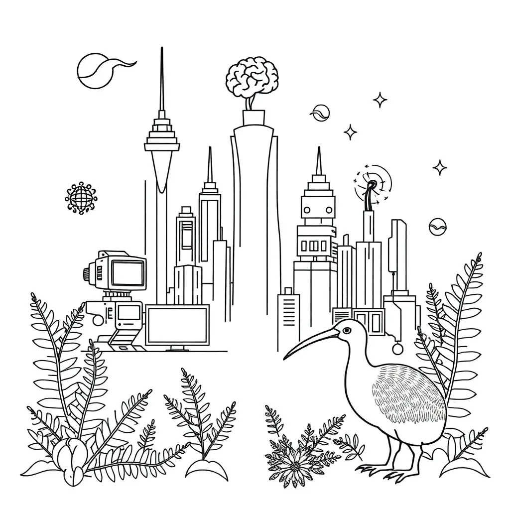 Robot and human working together illustration