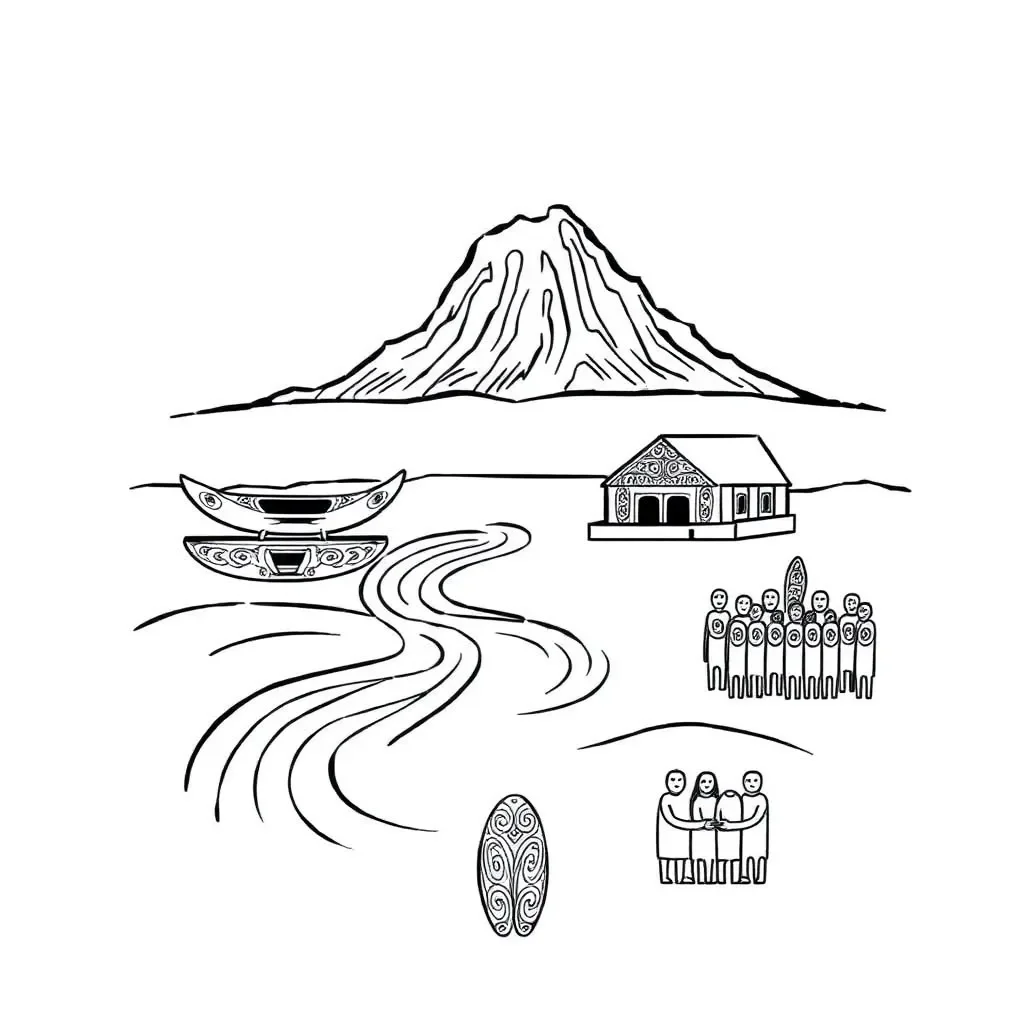 Māori cultural elements illustration