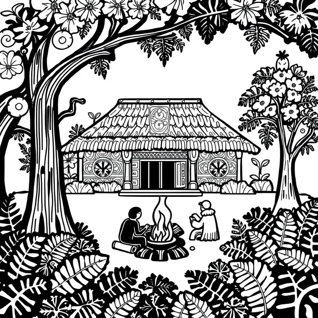Story elements illustration with characters, setting and plot