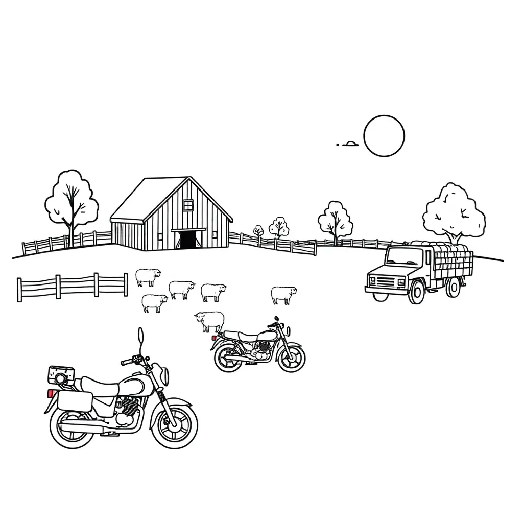Farm vehicles illustration