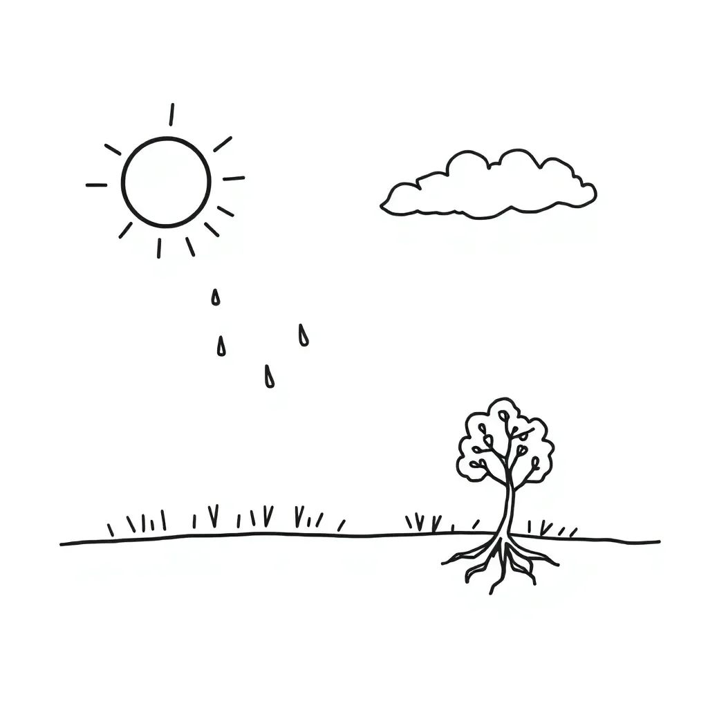 Water cycle diagram illustration