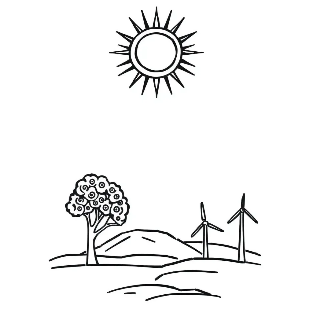 Sun and light bulb illustration