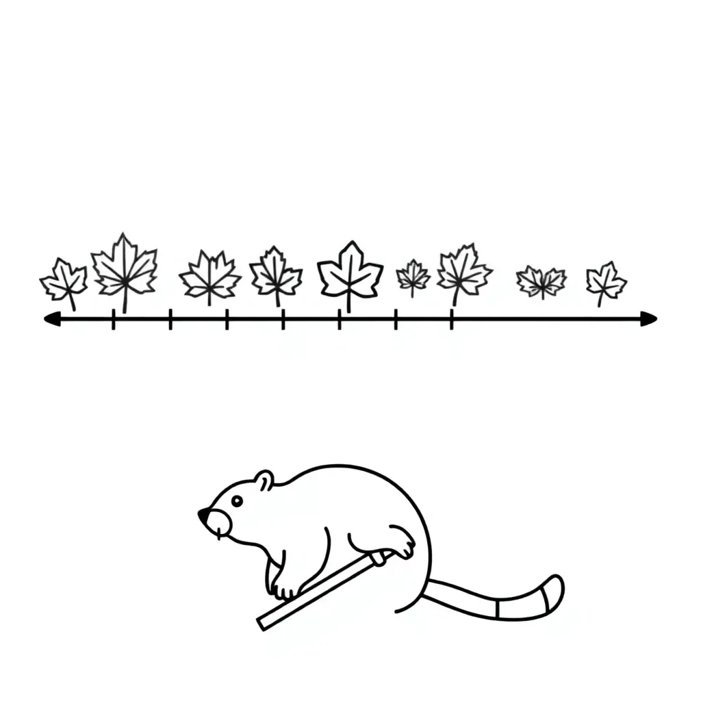Number line with benchmarks illustration