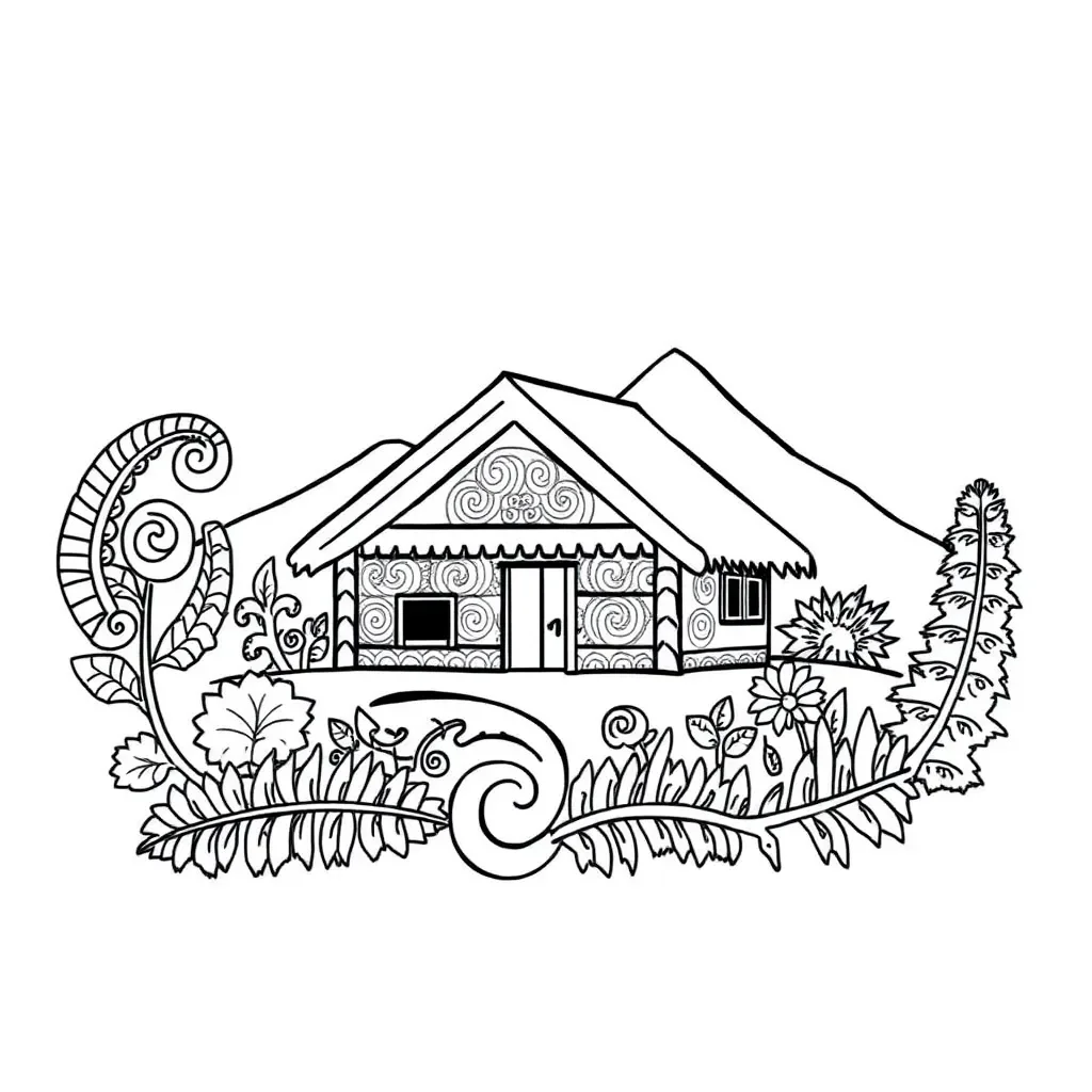 Māori cultural symbols and mountains