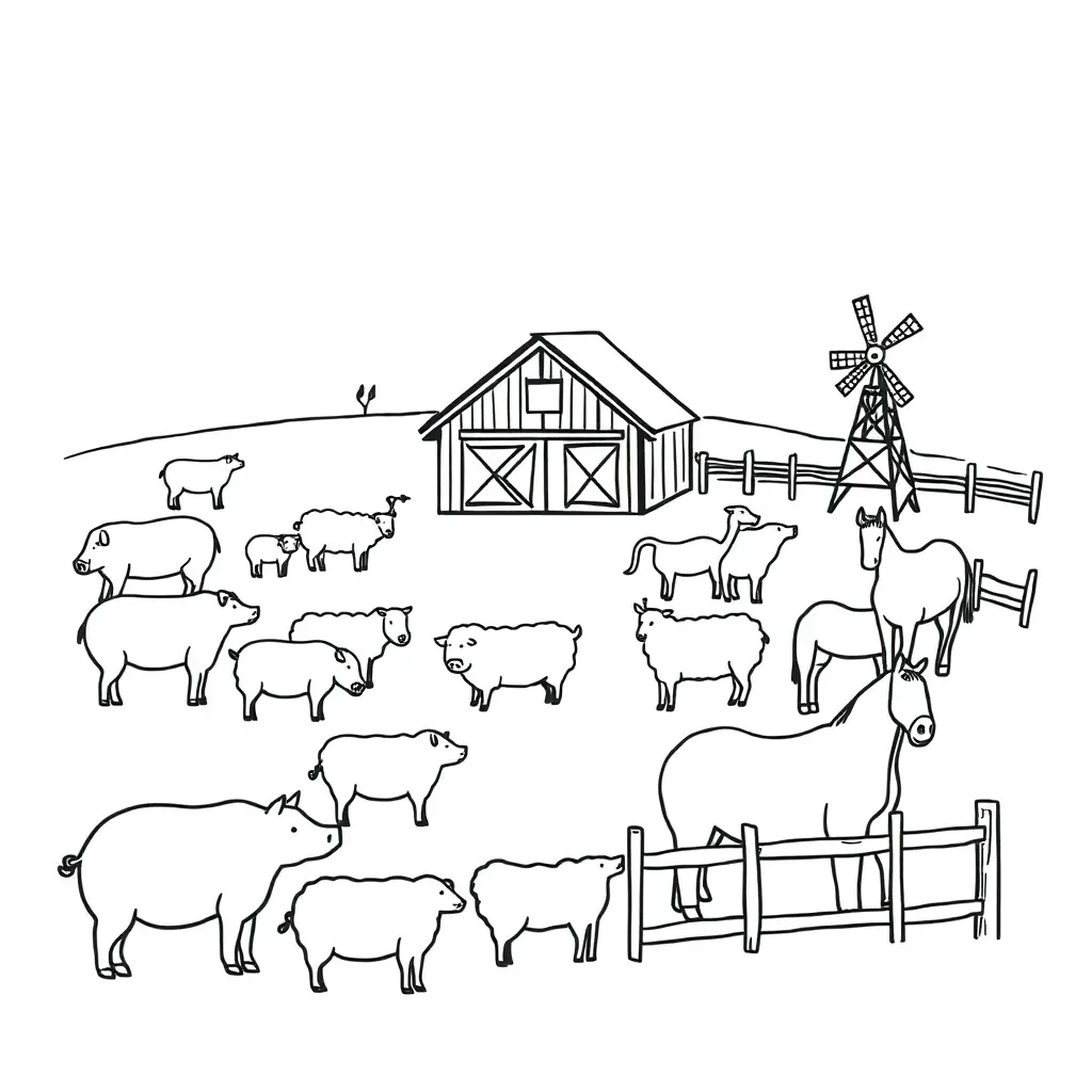 Animal Farm characters illustration