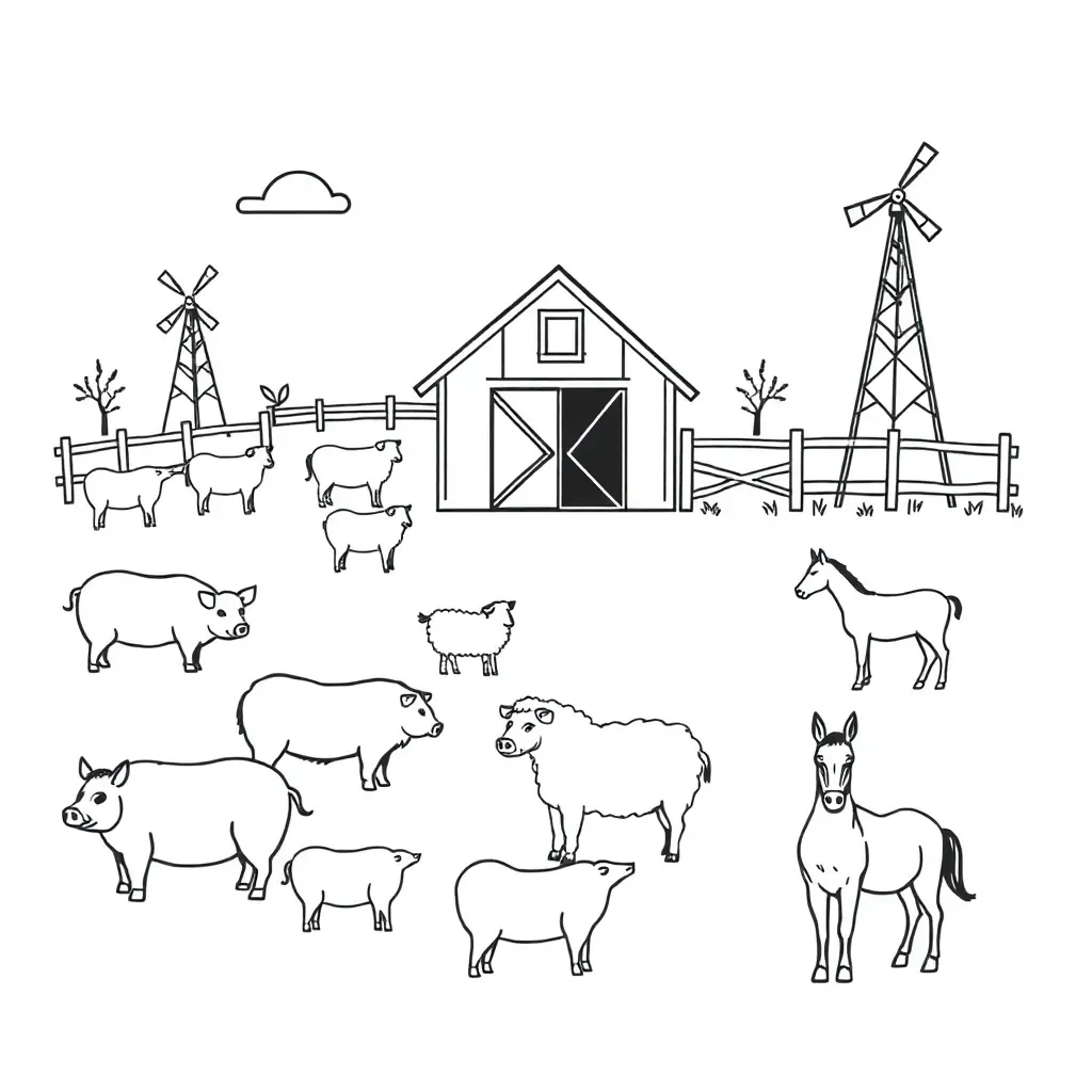 Animal Farm characters illustration