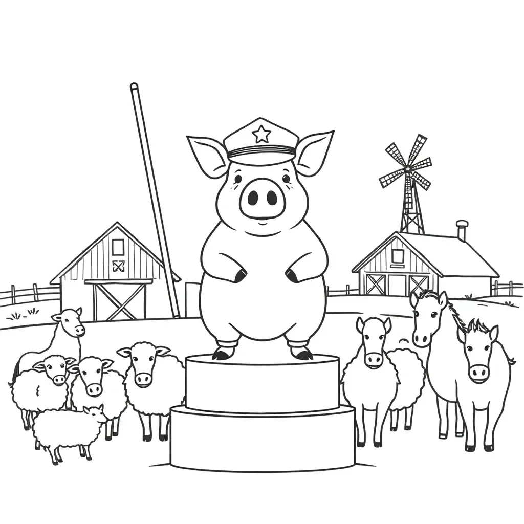Napoleon from Animal Farm illustration