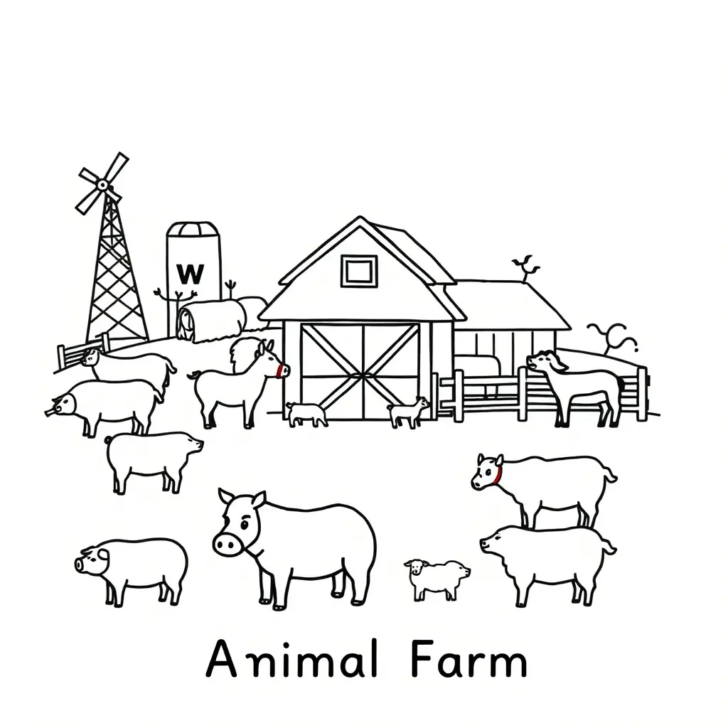 Animal Farm characters illustration
