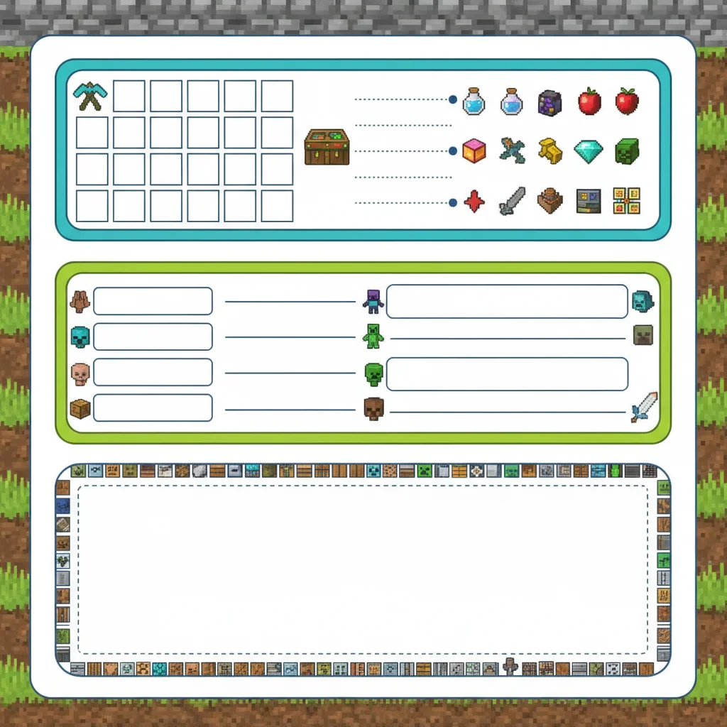 Minecraft French Vocabulary Worksheet