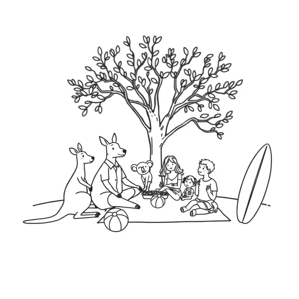 French family illustration