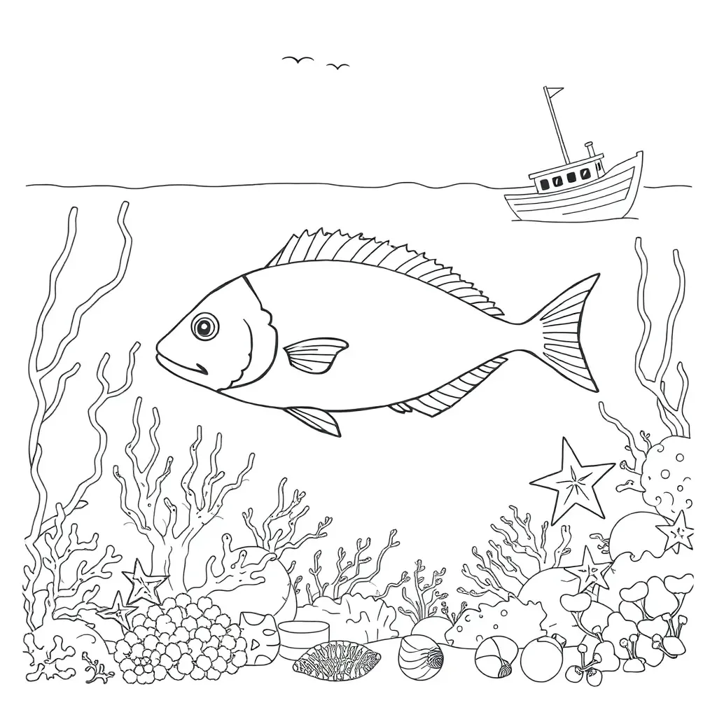 Ocean scene with fish