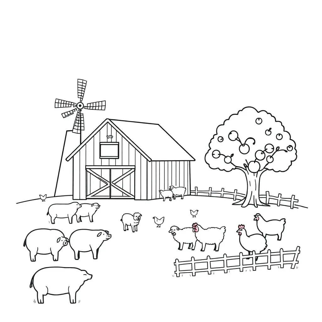 Animal Farm characters illustration