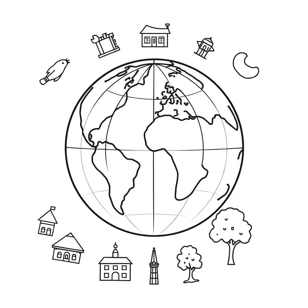 Globe with latitude and longitude lines