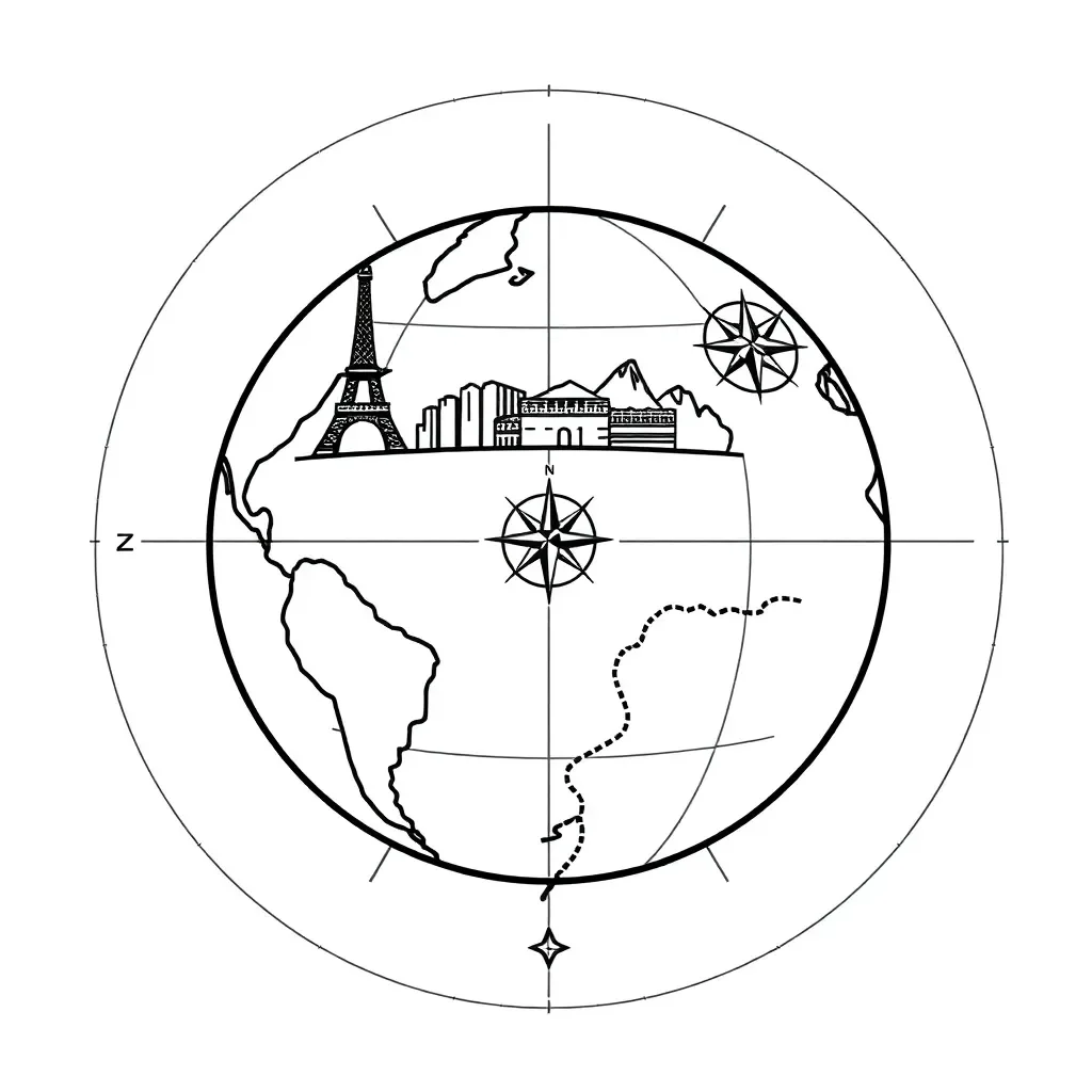 Globe showing latitude and longitude lines