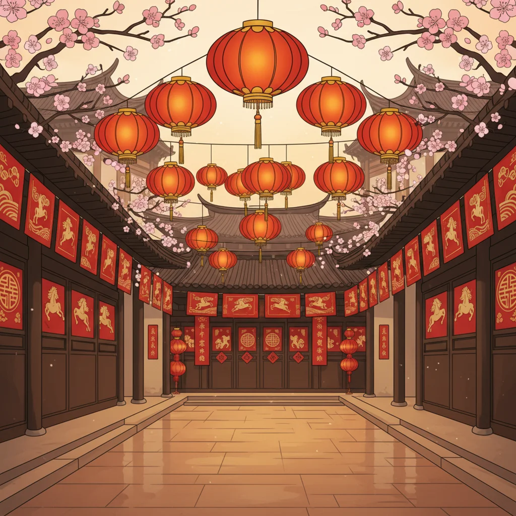 Chinese New Year Horse Banner