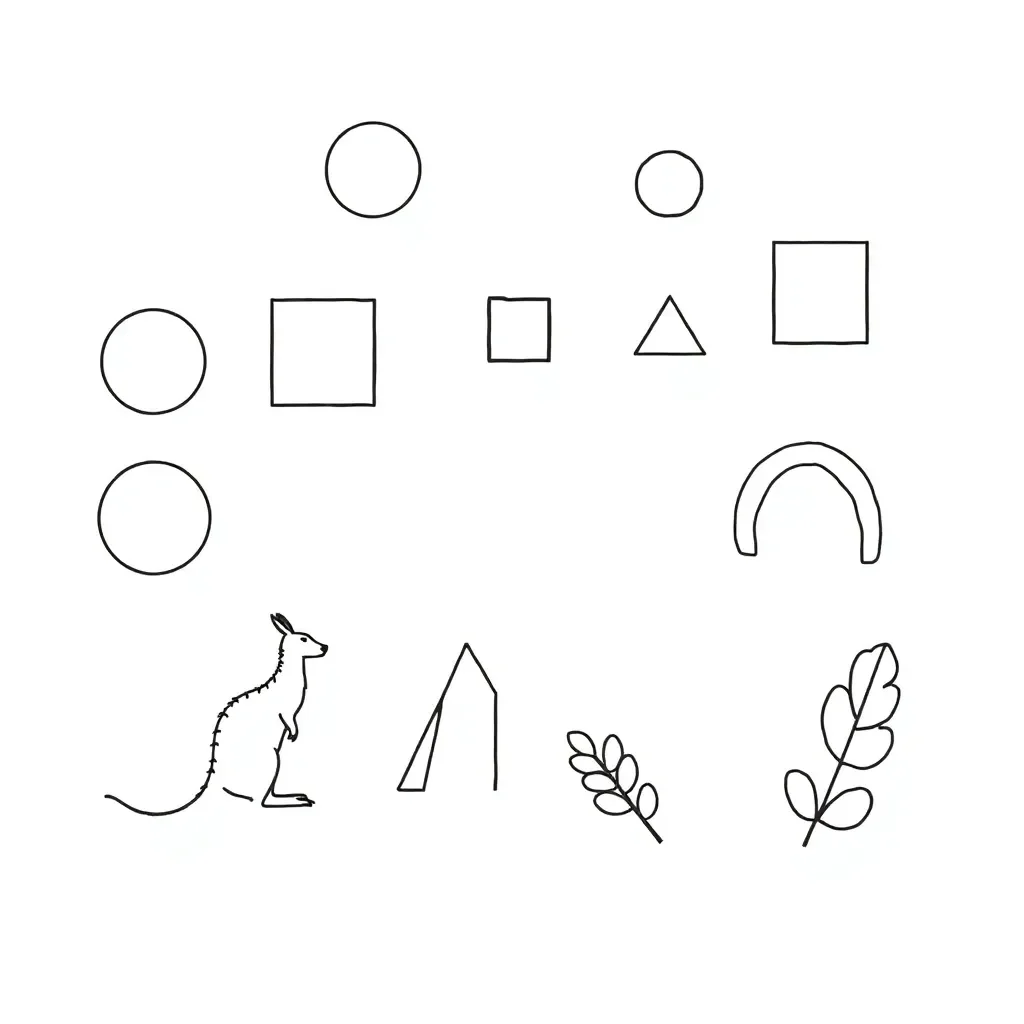 Various 2D shapes including circle, square, triangle and rectangle