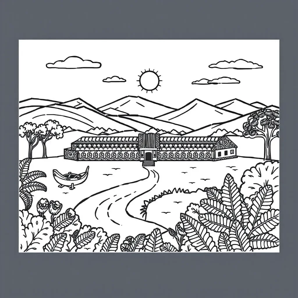 Historical documents and map illustration