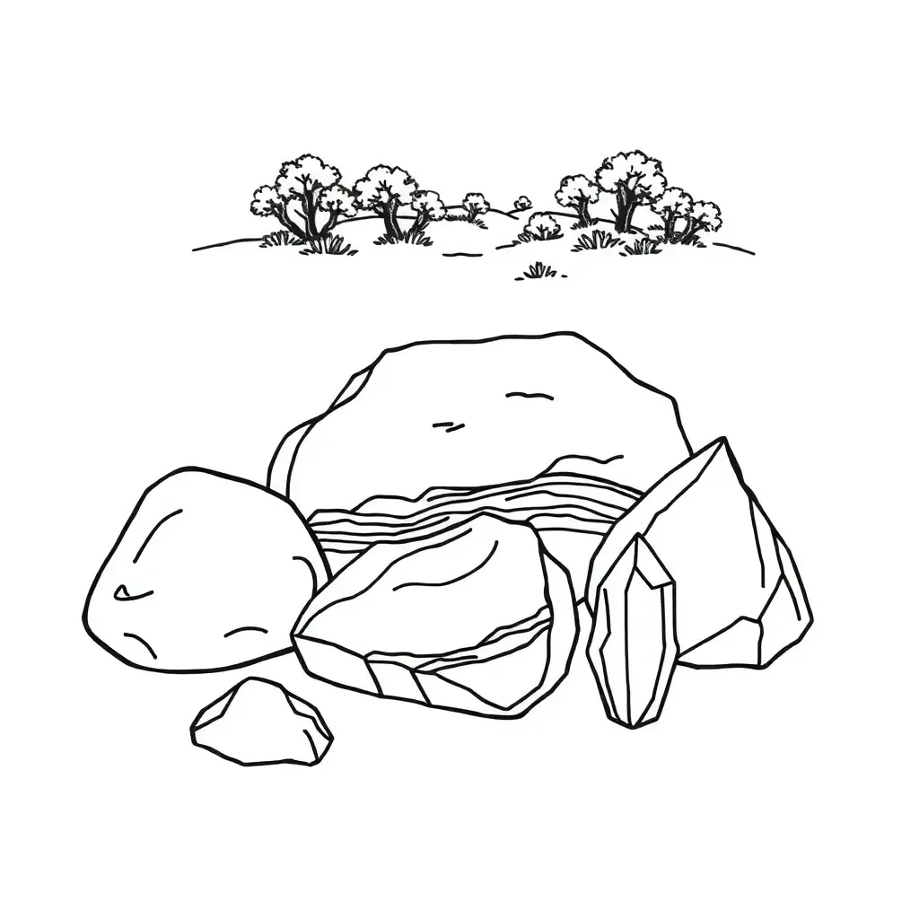 Different types of rocks - igneous, sedimentary, and metamorphic