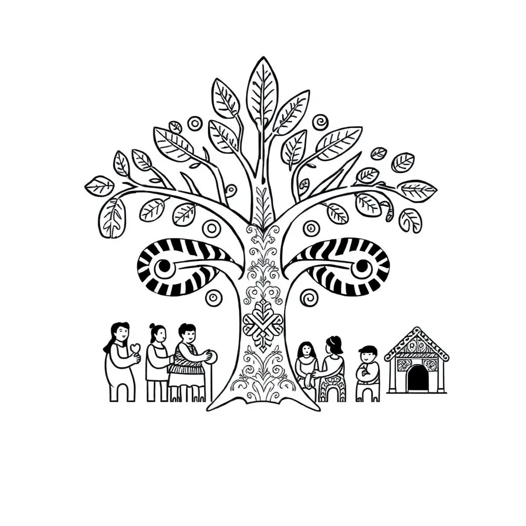 Māori whānau illustration