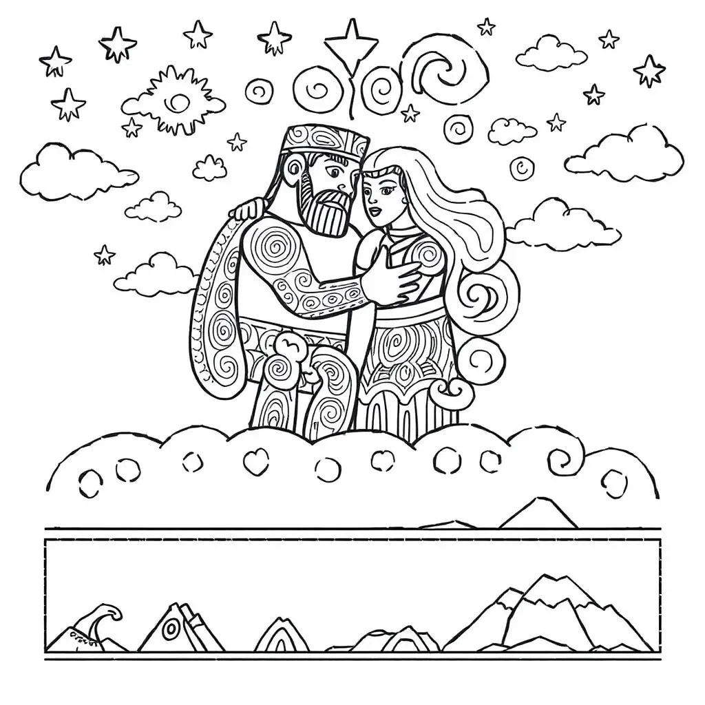 Rangi rāua ko Papa illustration