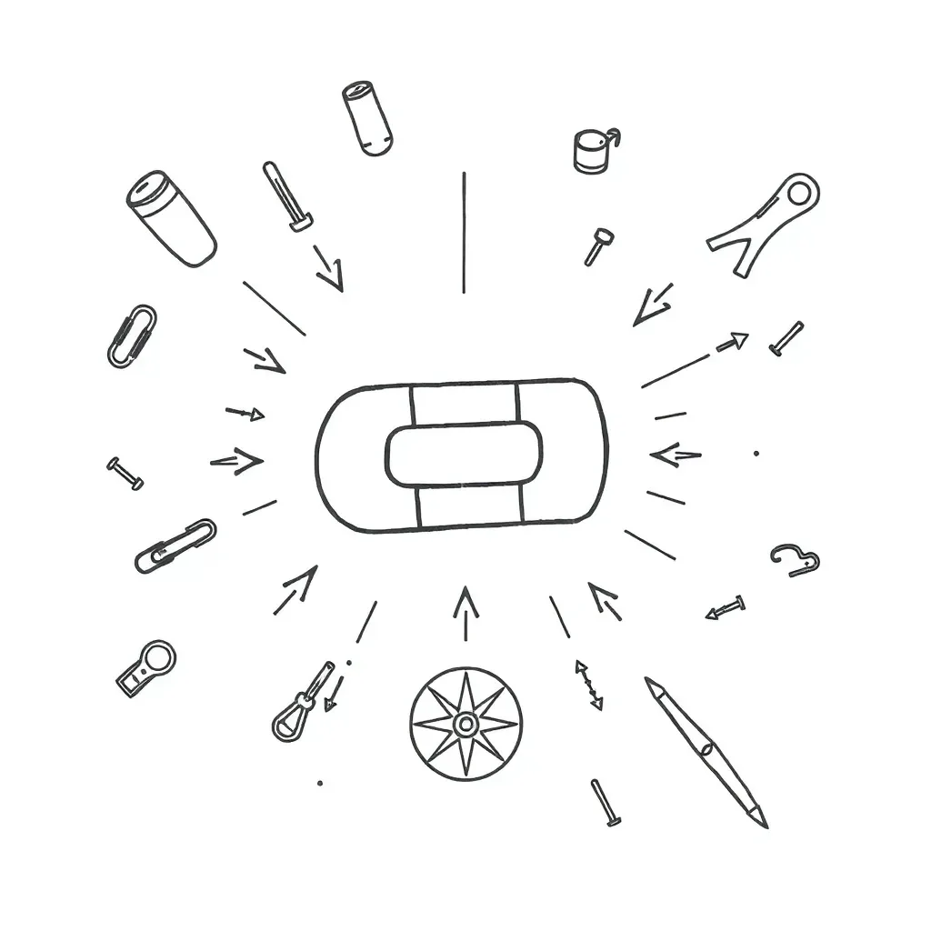Magnet with iron filings showing magnetic field lines