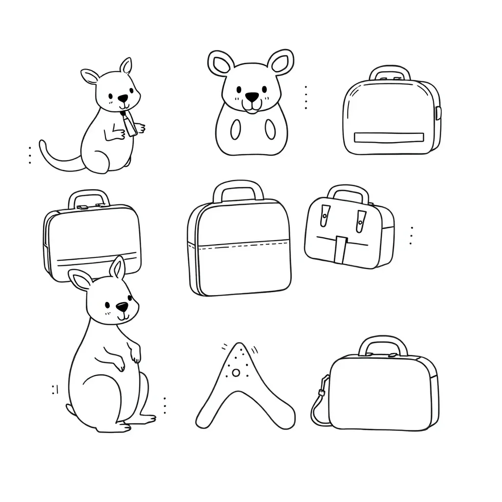 Colourful lunchboxes illustration