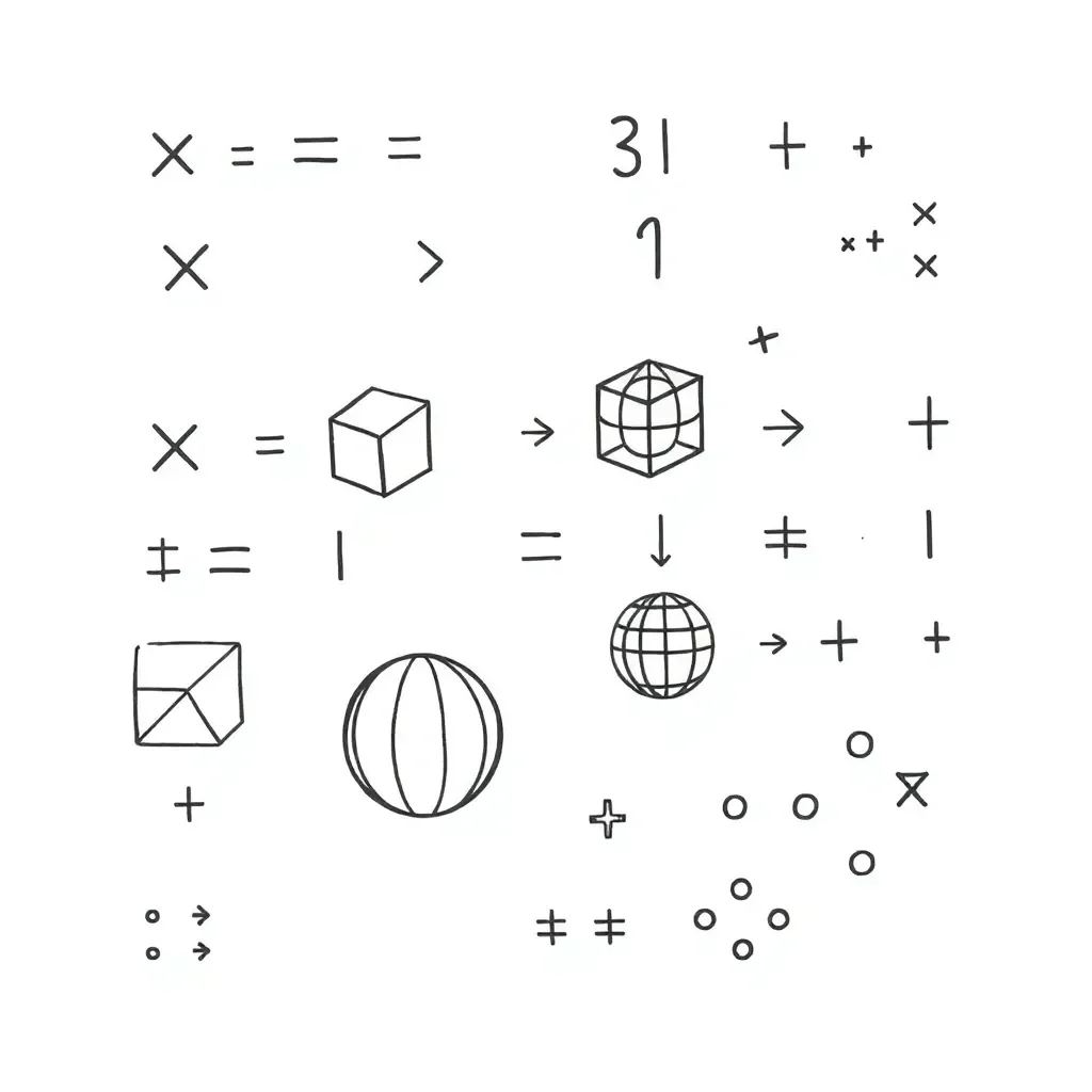 Mathematical expressions with indices illustration