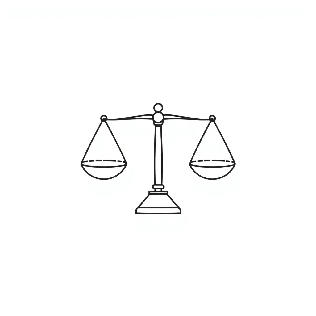 Balance scale showing equation solving