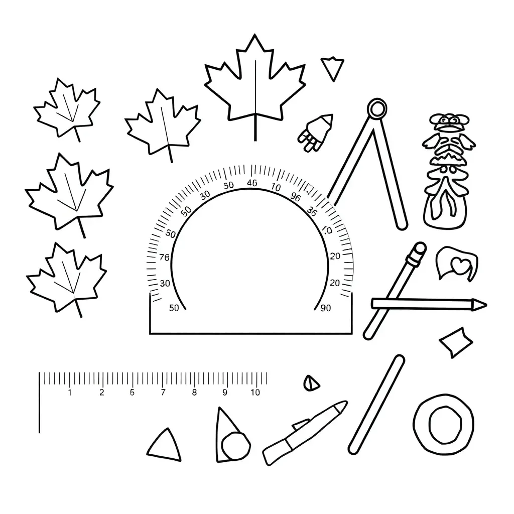 Protractor measuring angles