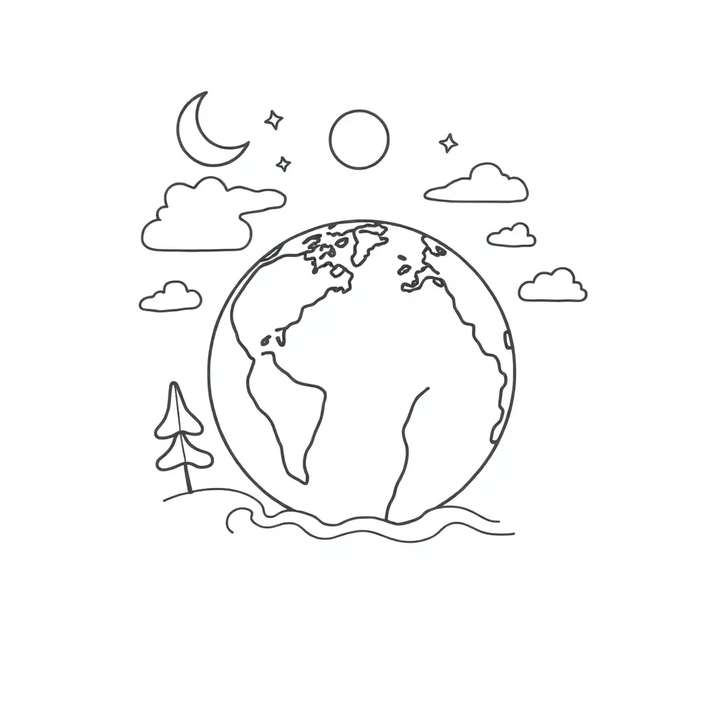Earth and moon illustration