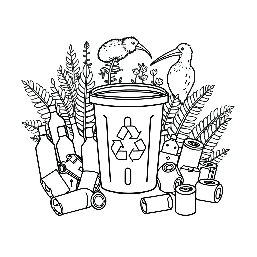 Recycling and writing illustration