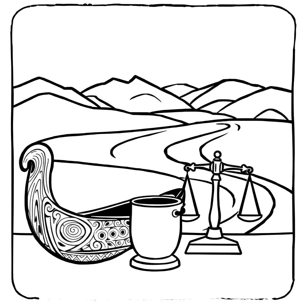 Kitchen scales and measuring jug illustration