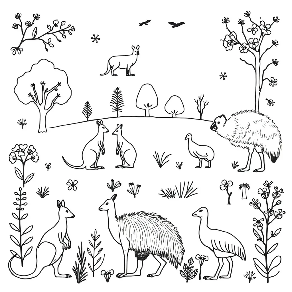 Aboriginal number patterns illustration