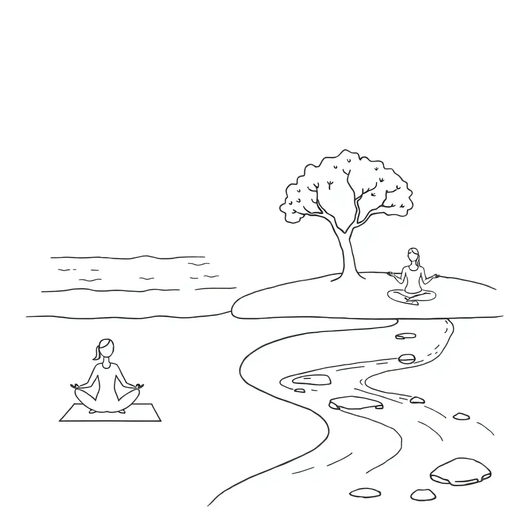 Person meditating with calm expression
