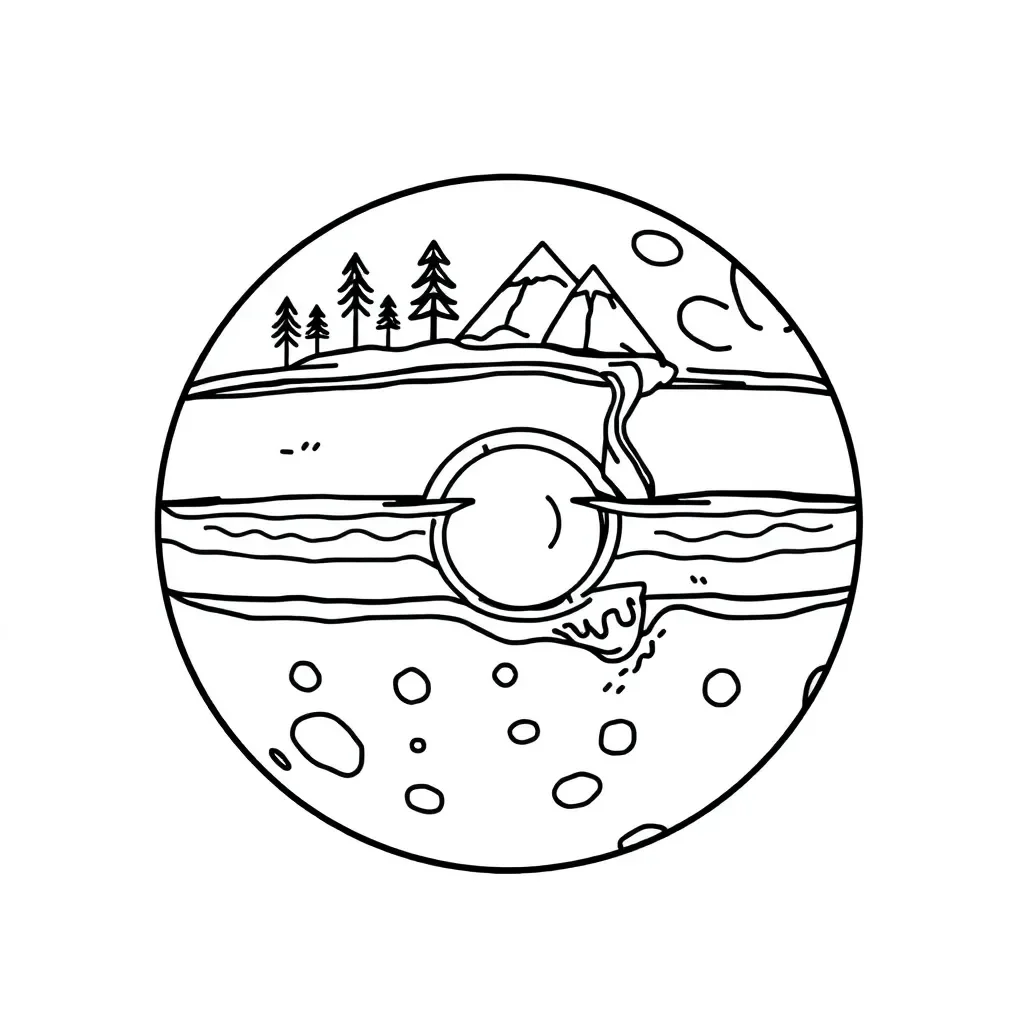 Cross-section diagram of Earth showing its layers
