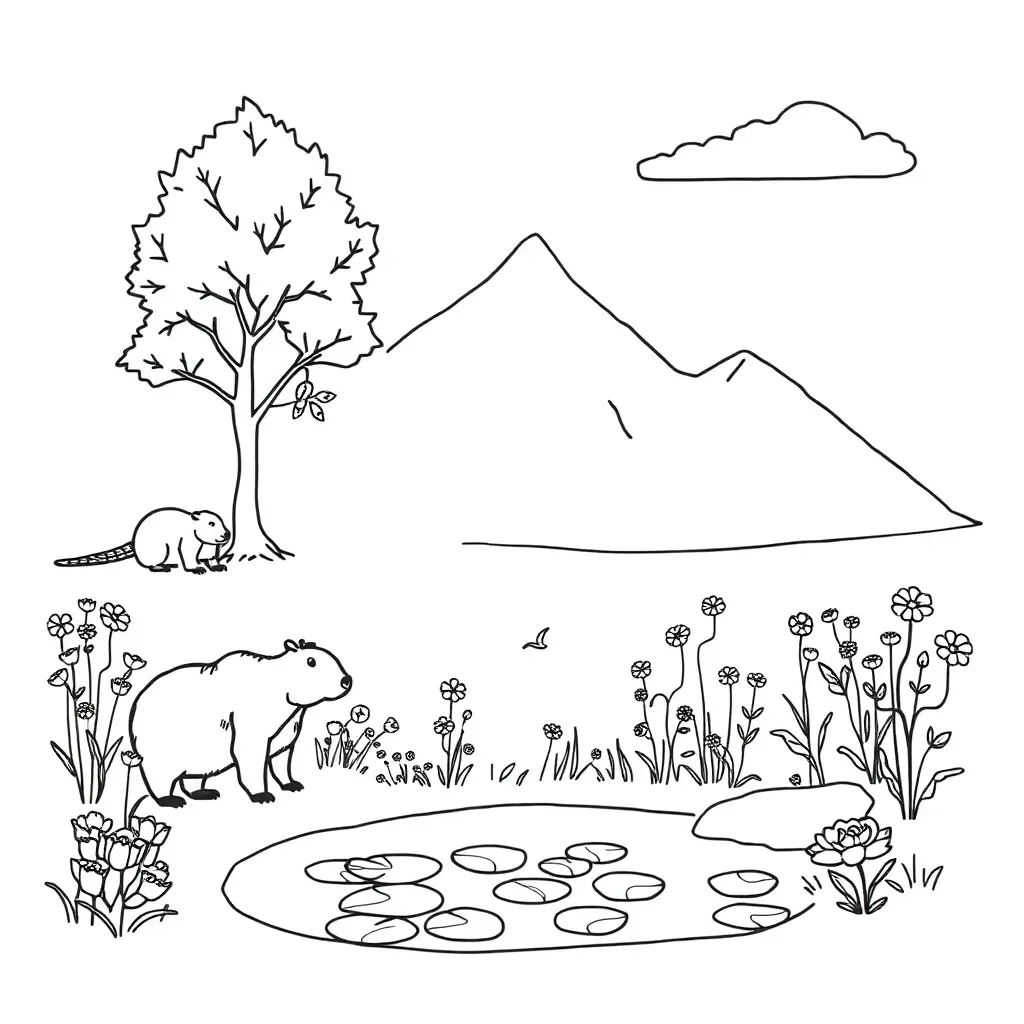 Local plants and animals in a forest ecosystem