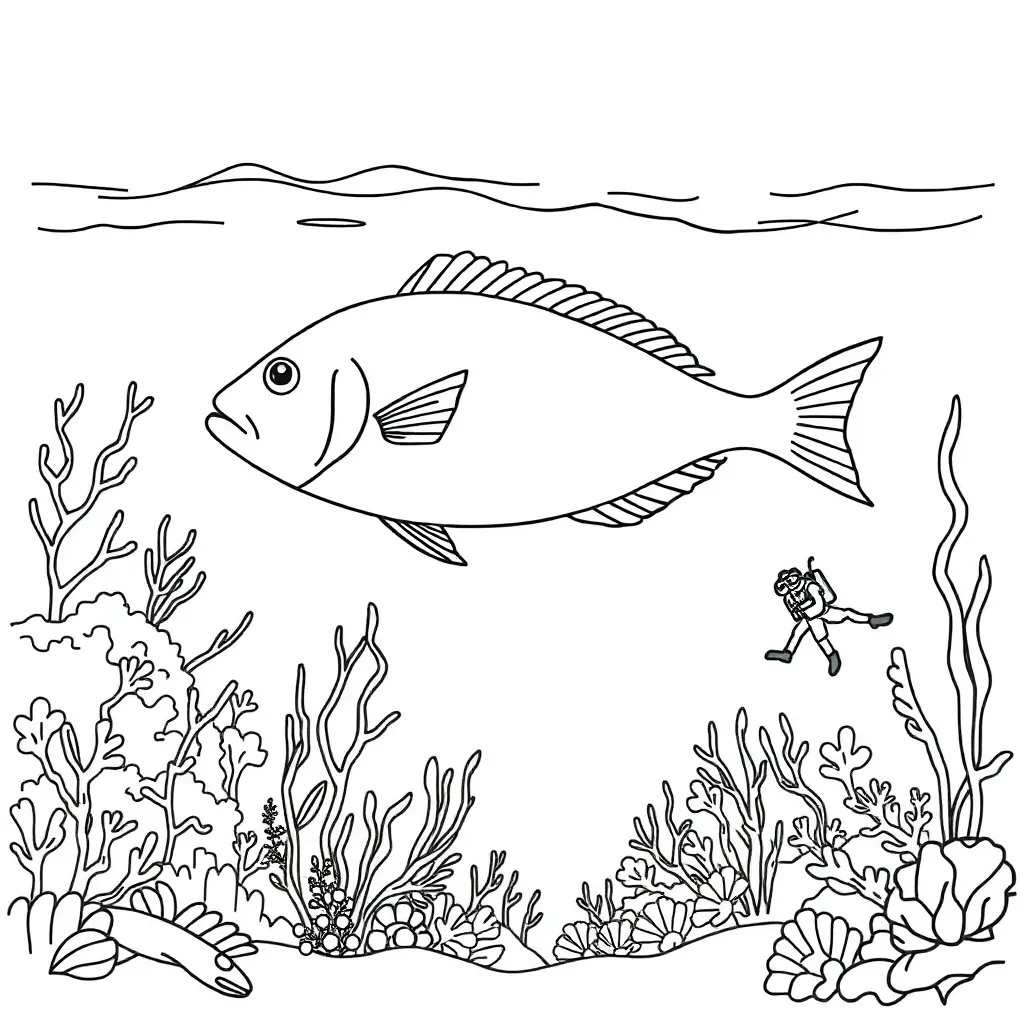 Ocean scene with fish