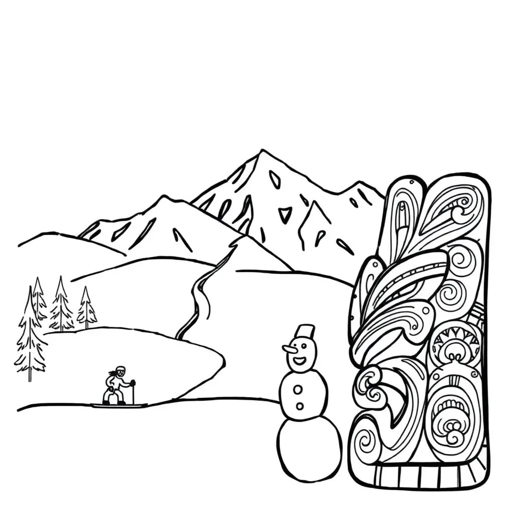 Winter Olympic athlete illustration