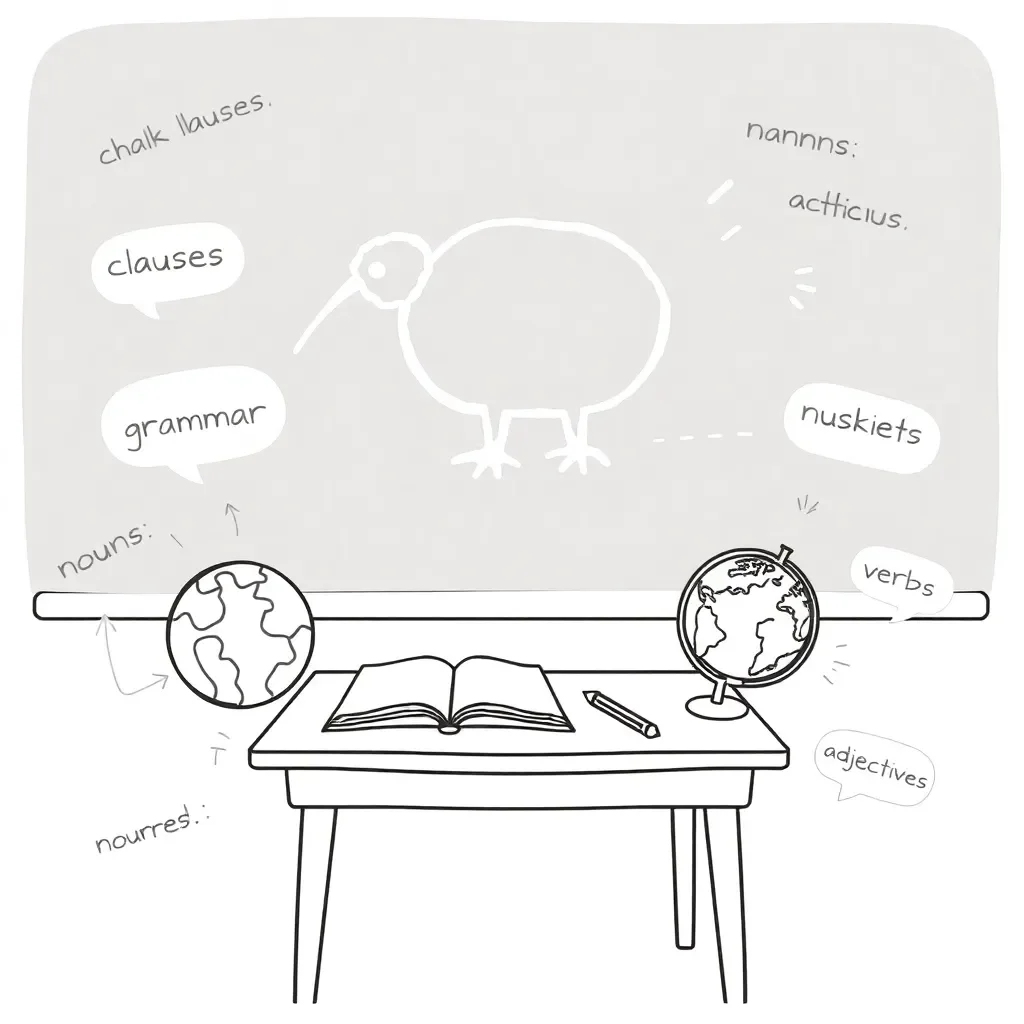 Grammar and language illustration