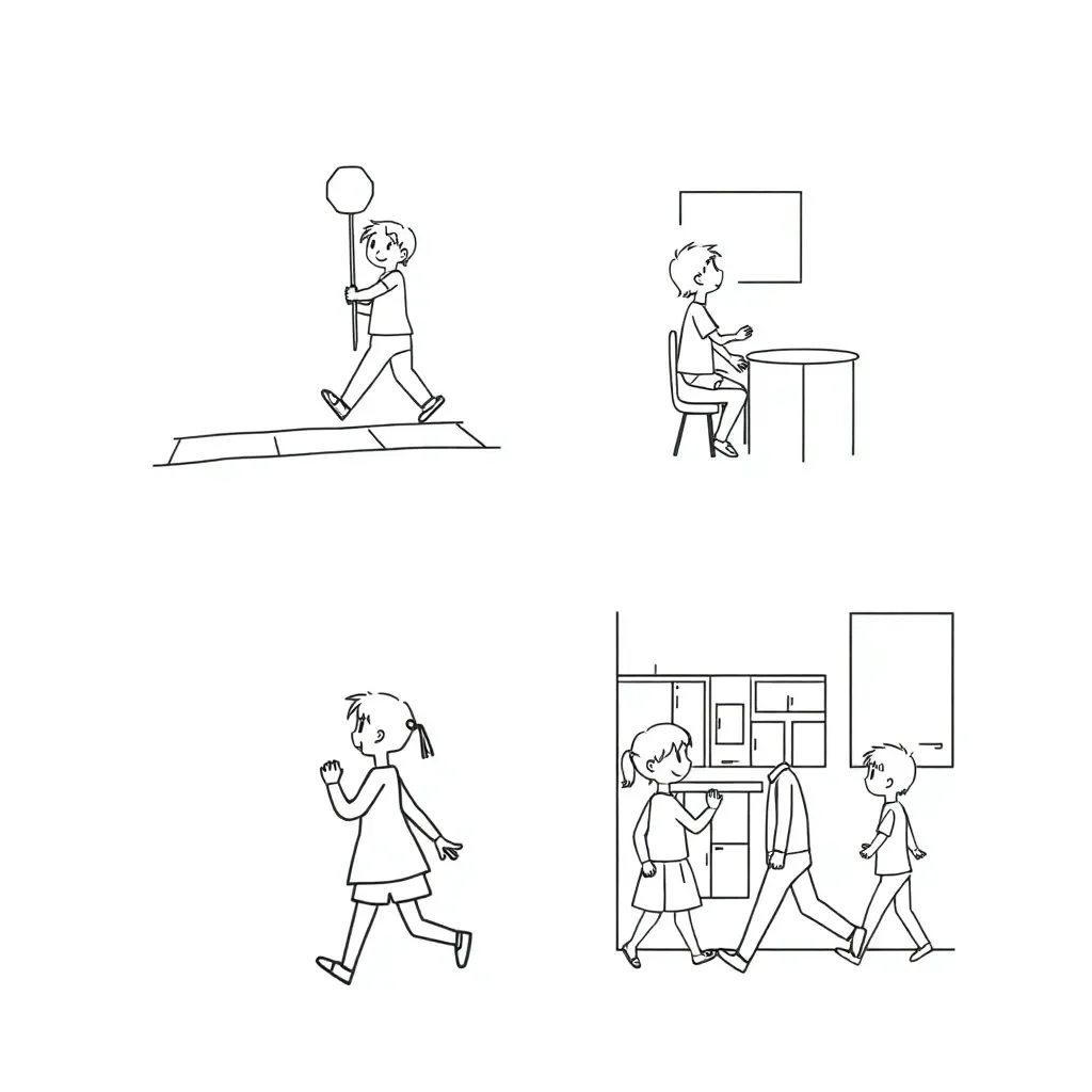 Children playing safely at school
