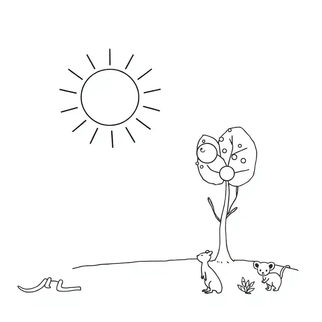 Plant leaf with sunlight illustration