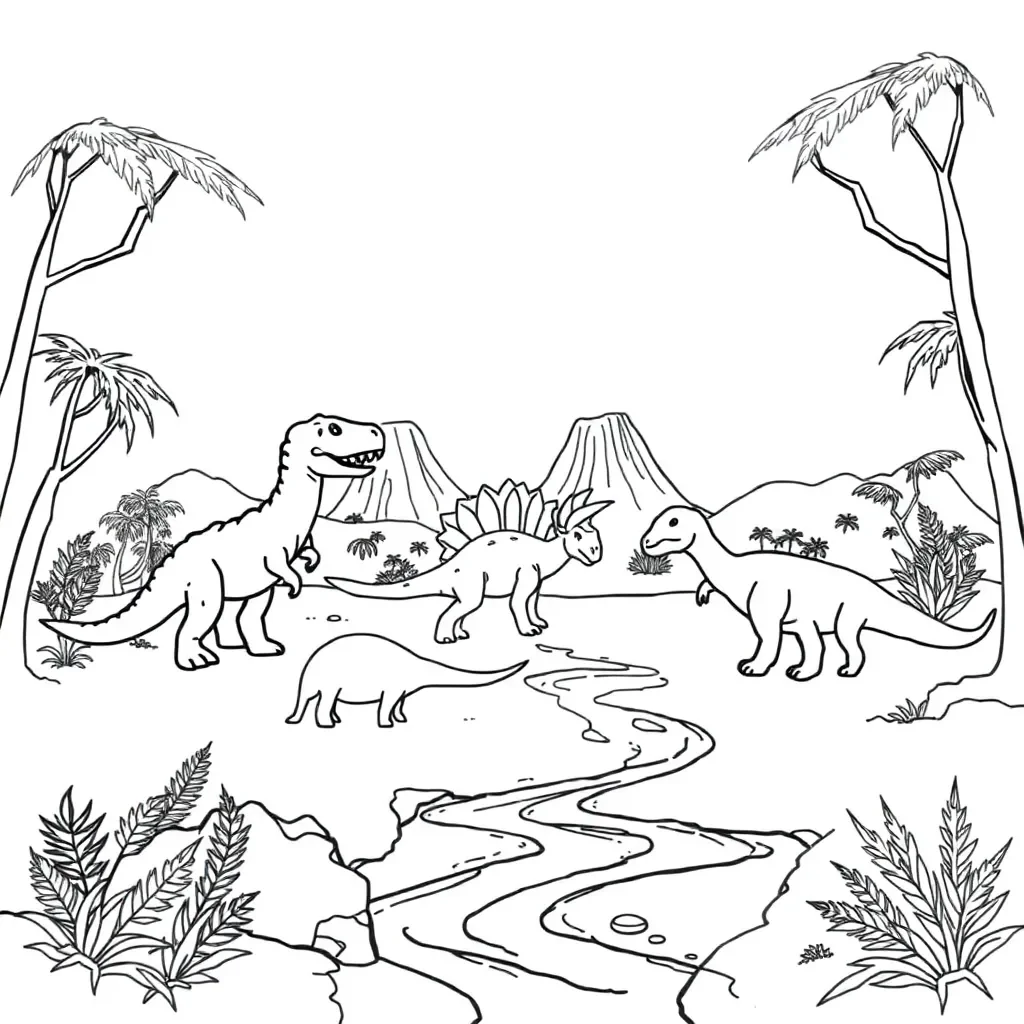 Dinosaur fossil illustration