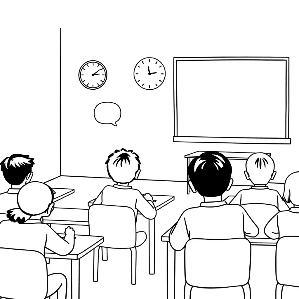 Student listening to English audio
