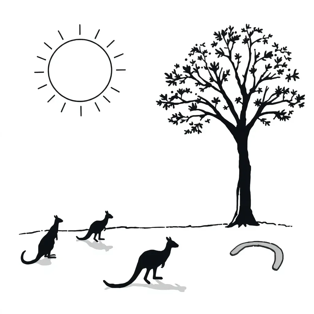 Light sources casting shadows illustration