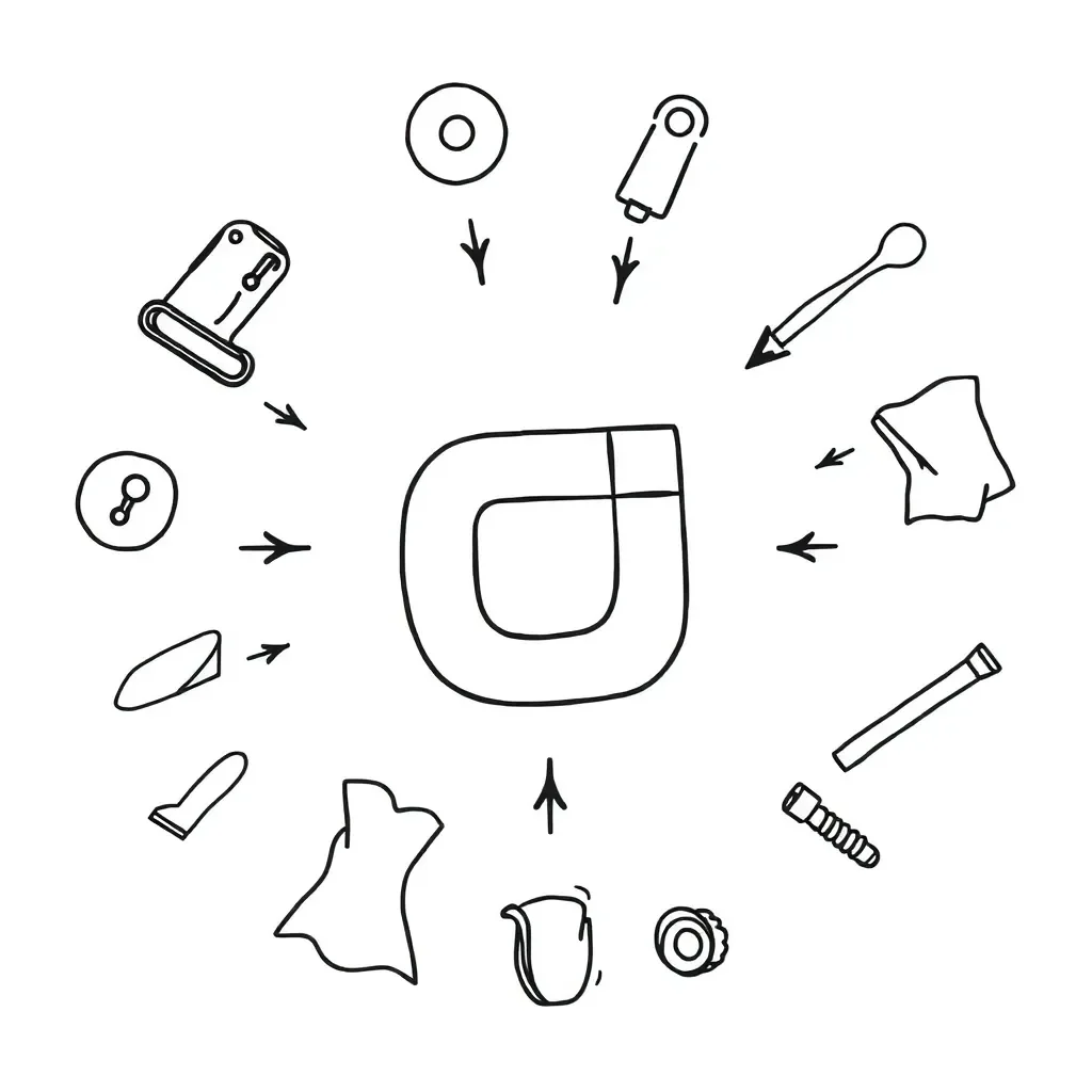 Magnet attracting metal objects