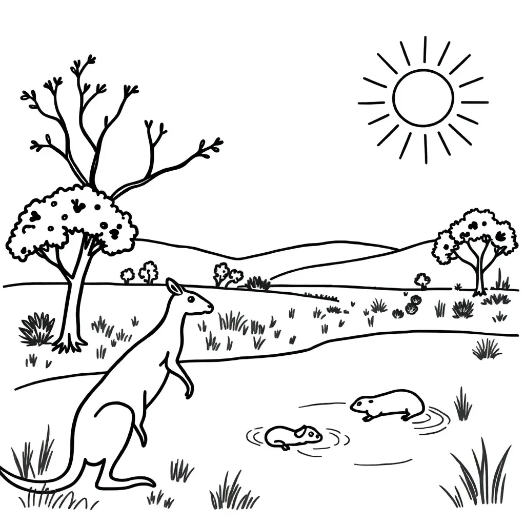 Map and compass illustration