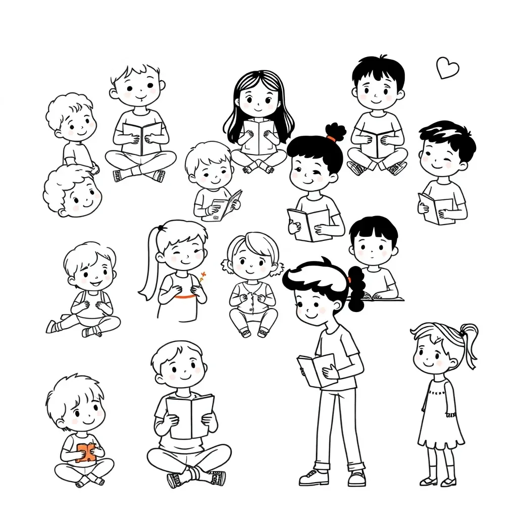 Character reading a book